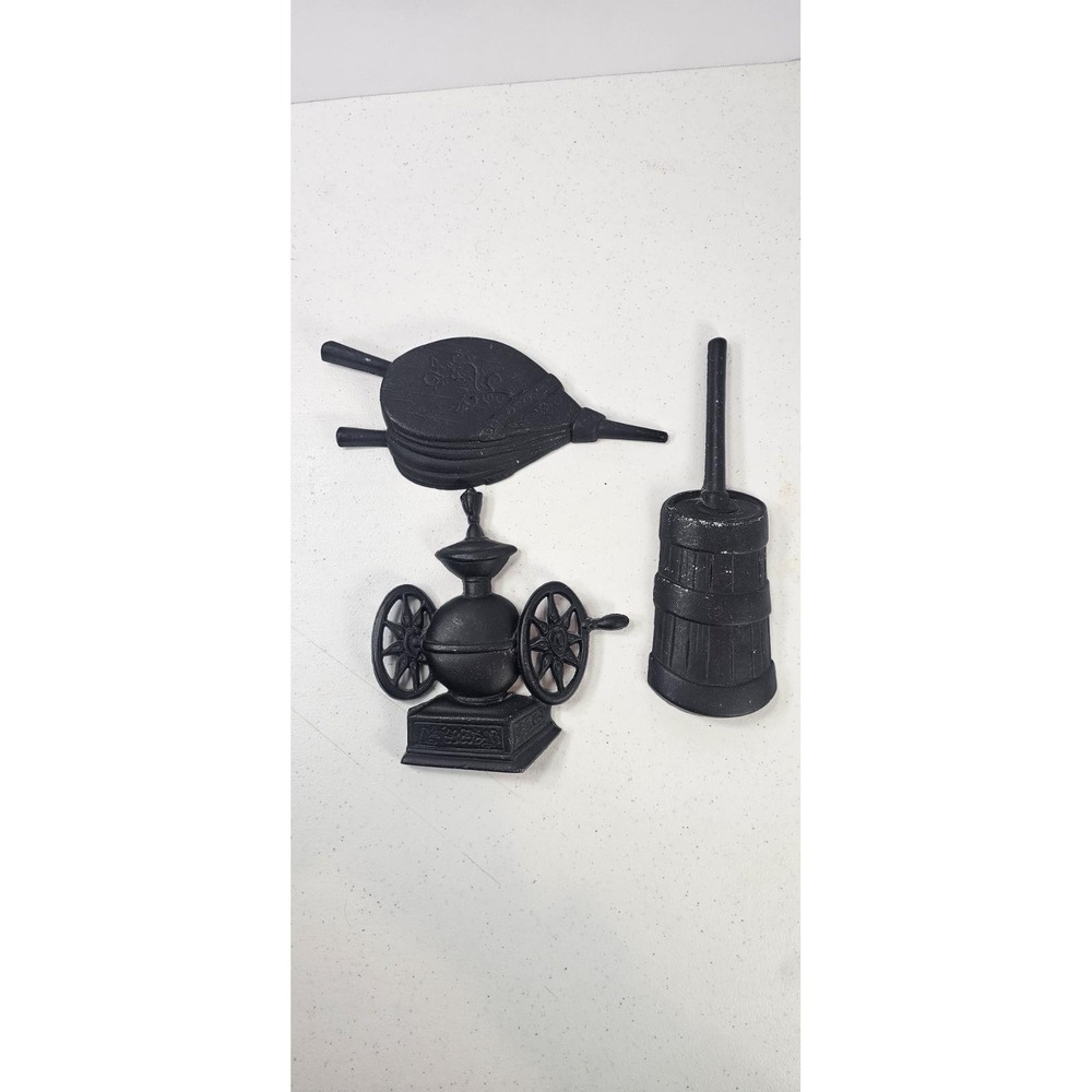 Vintage Sexton Cast Aluminum Wall Art Kitchen Decor Bellows Grinder USA Lot Of 3